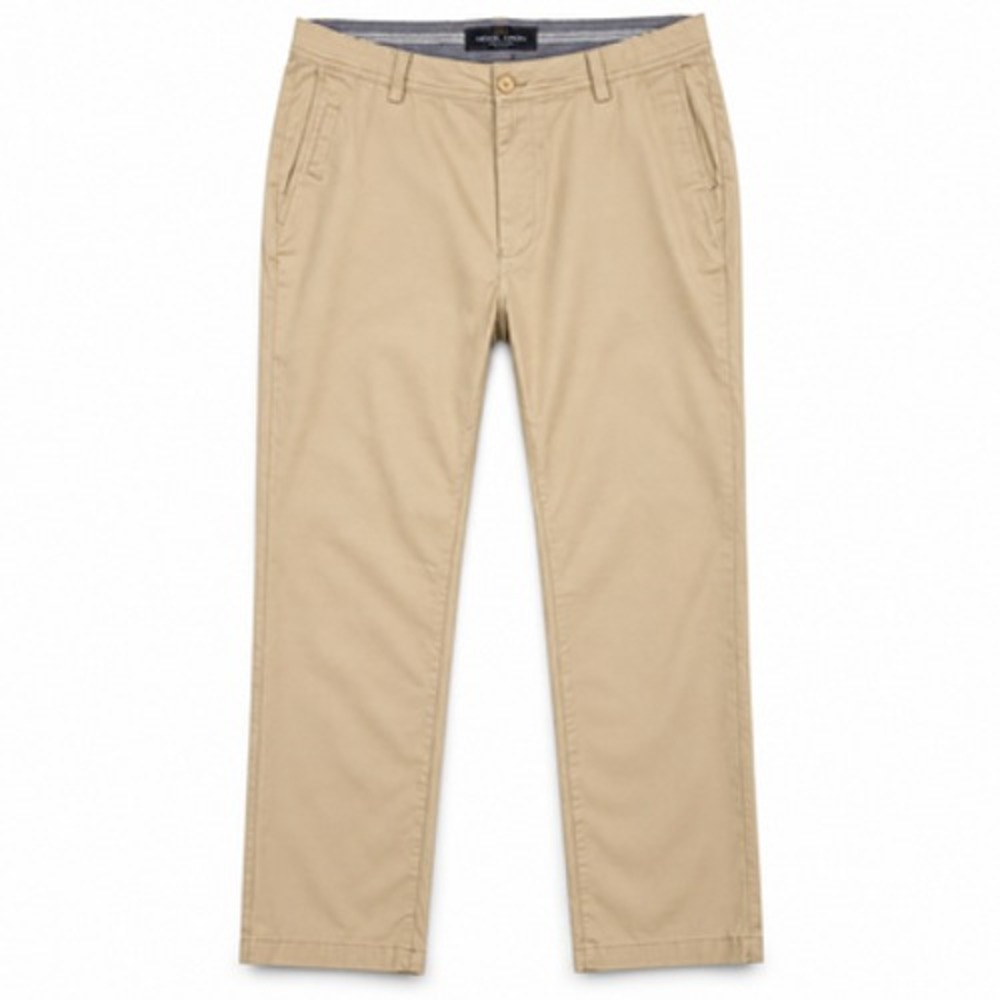 Nickel & Iron Chino Pants Mens 34x29 Beige Khaki Flat Front Straight Leg
